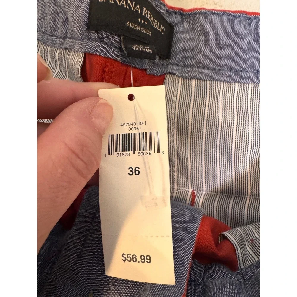 Banana Republic Aiden Shorts 36 Red‎ Slim Fit 10